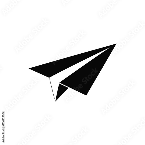 Origami Paper Plane Art Flying in Air Isolated on Transparent Background