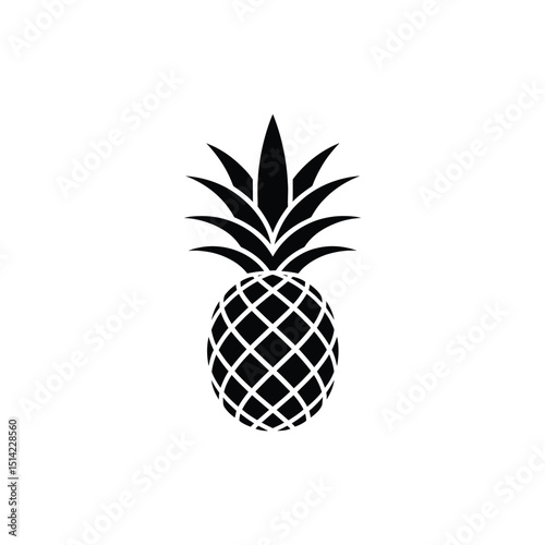 Pineapple Silhouette, Tropical Fruit Shape With Transparent Background