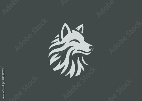 Wolf head logo for wild, night, or fierce brand concepts.