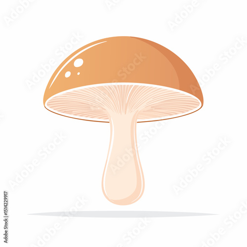Stylized mushroom in soft tones, ideal for natural food branding.