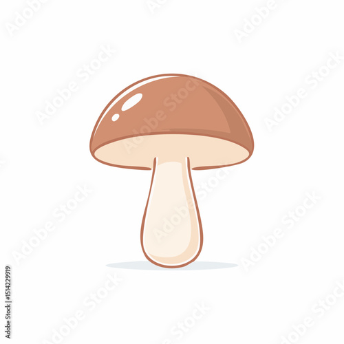 Stylized mushroom in soft tones, ideal for natural food branding.
