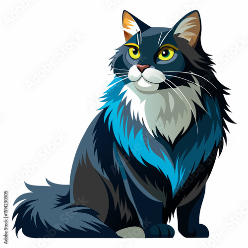Norwegian Forest Cat Character – Cold Climate Pet Vector
