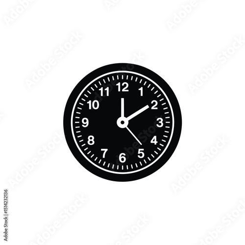 Round wall clock shows ten oclock with transparent background time concept design