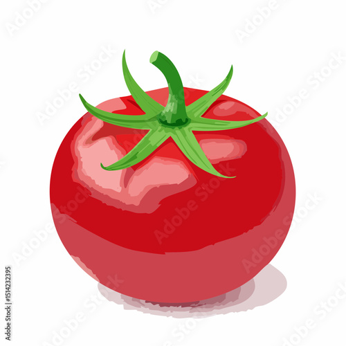 Classic red tomato with modern lines and a clean, editable style.