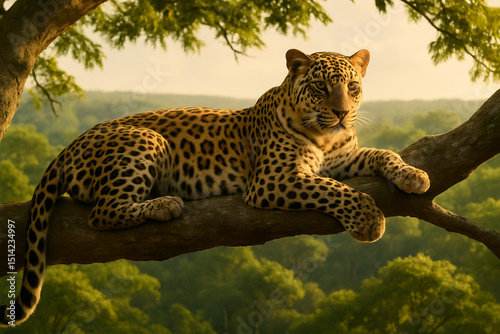 leopard in the tree photo