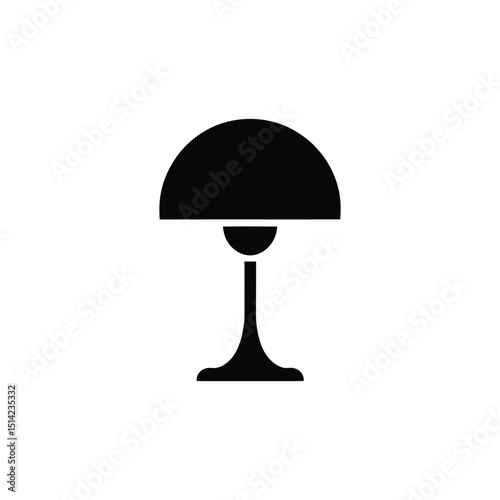 Table Lamp Icon Simple Isolated on White Background, Lighting Fixture