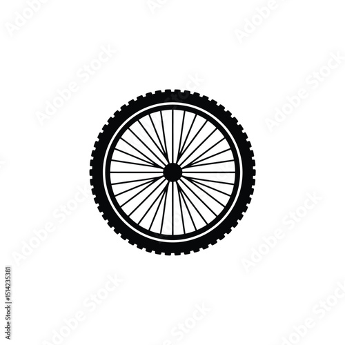 Tire With Spokes Isolated On Transparent Background Bike Part Round Pattern
