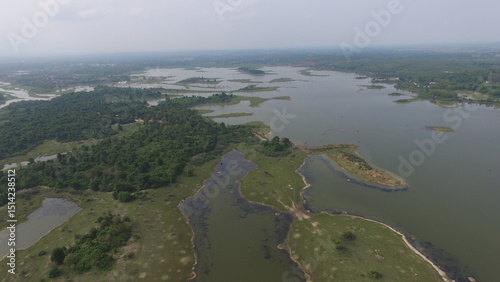 aerial view of lake