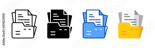 Document icon set bundle. Multi style icon collection perfect for websites, apps, and presentations. Simple vector icon collection