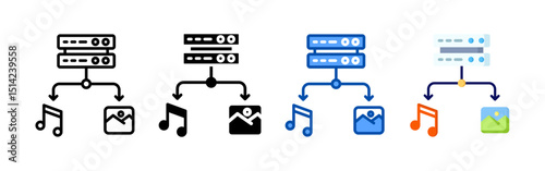 Digital asset icon set bundle. Multi style icon collection perfect for websites, apps, and presentations. Simple vector icon collection