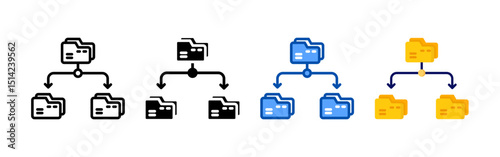 Data management icon set bundle. Multi style icon collection perfect for websites, apps, and presentations. Simple vector icon collection
