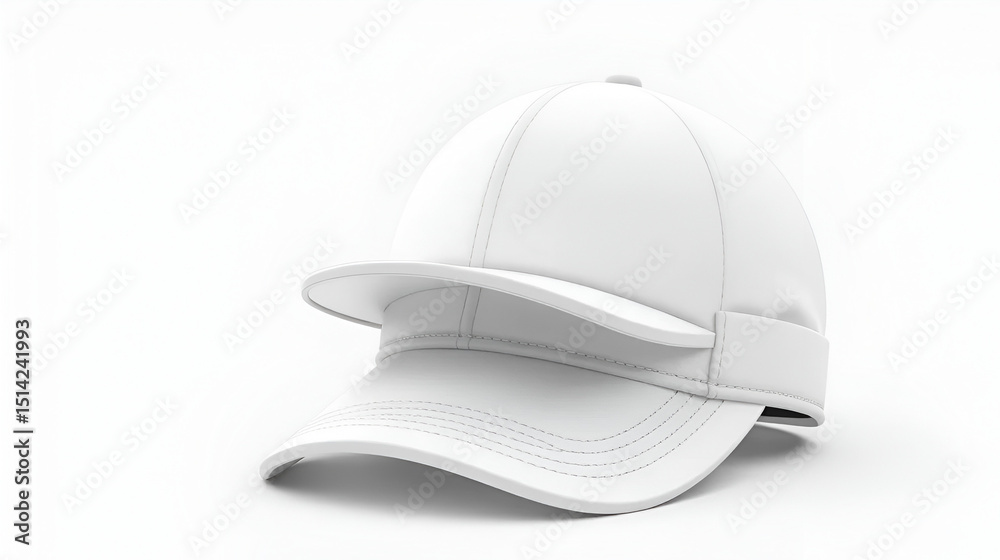 Fototapeta premium White cap template design with visor cap and front view template design