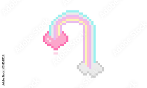 vector logo rainbow cloud love pixel art