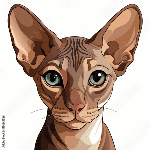 Oriental Shorthair Side View – Minimalist Short Fur Cat Vector