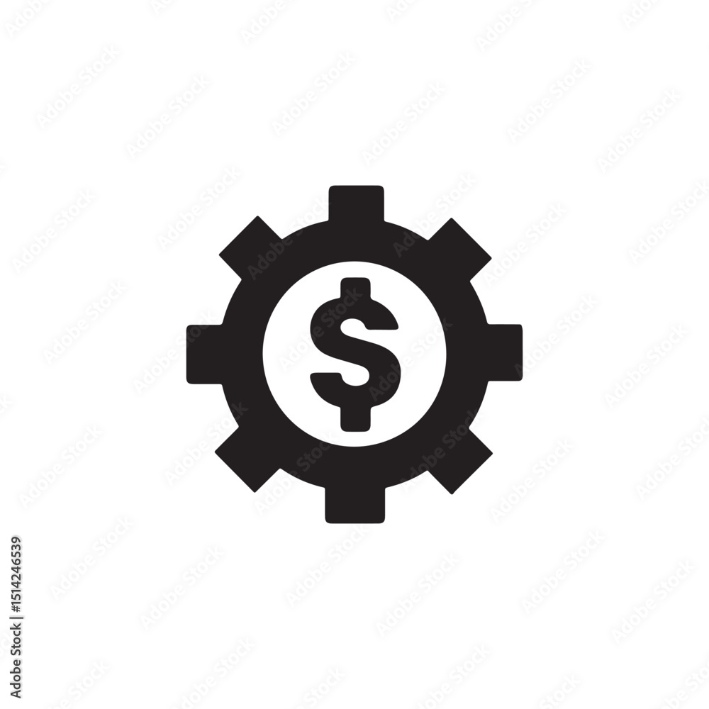Financial Settings Icon. Gear with Dollar Symbol for Business and Economy. Financial Settings Icon. Gear with Dollar Symbol for Business and Economy.