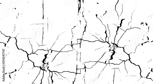 Background of cracks, scuffs, Grunge black and white seamless pattern. Monochrome abstract texture. Vector illustration.