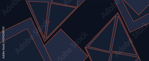 Dark blue and gold luxury line overlap layered abstract background, with lighting effect for branding and wallpaper