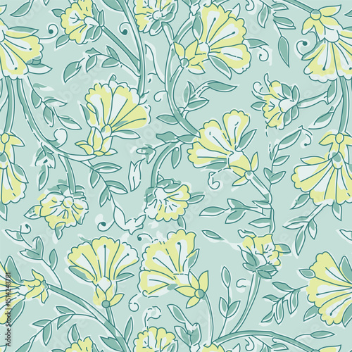 colorful seamless flower pattern vector illustration