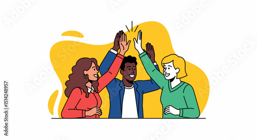 Diverse Team Celebrating Success with a High Five