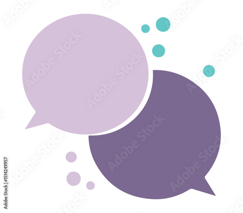 Abstract Dialogue Bubbles with Pastel Colors and Floating Dots