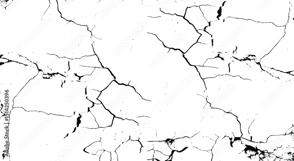 Grunge black and white pattern. Monochrome particles abstract texture. Background of cracks, scuffs, chips, stains, ink spots, lines. Dark design background surface. Gray printing element. 