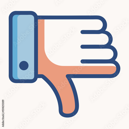 Negative Feedback Thumbs Down Icon Simple Vector Dislike Hand Gesture Illustration