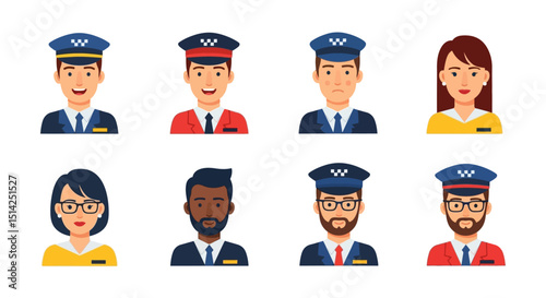 Diverse Group of People Drivers and Professionals in Uniforms