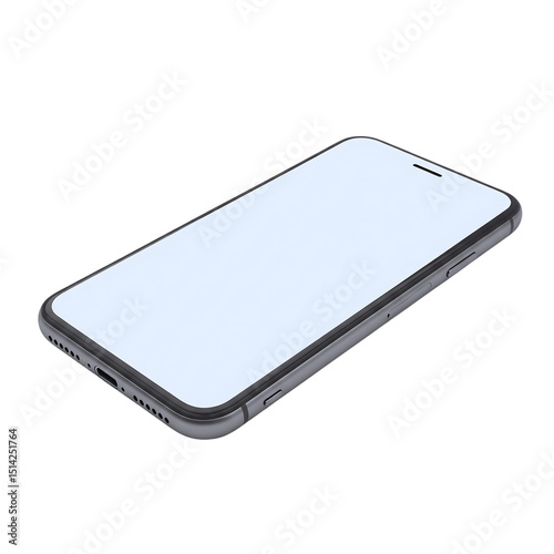 Modern Smartphone Mockup with Blank Screen on Black Background Ideal for App Presentation UI Design and Mobile Technology Advertising High Resolution and Clean Style