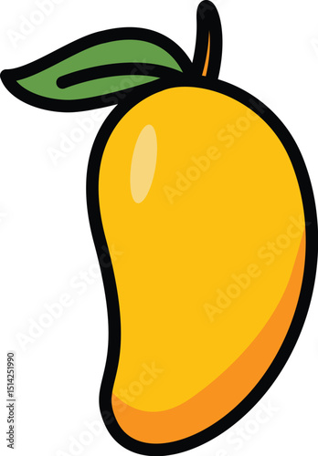 Mango, Flat Tropical Fruit Icon Vector