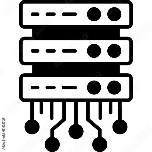 Database mixed glyph icon. Simple vector icon design in glyph style. Editable vector format