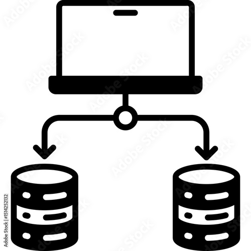 Server control mixed glyph icon. Simple vector icon design in glyph style. Editable vector format