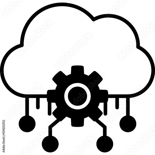 Cloud mixed glyph icon. Simple vector icon design in glyph style. Editable vector format