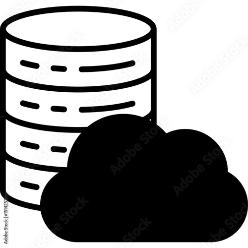 Cloud mixed glyph icon. Simple vector icon design in glyph style. Editable vector format