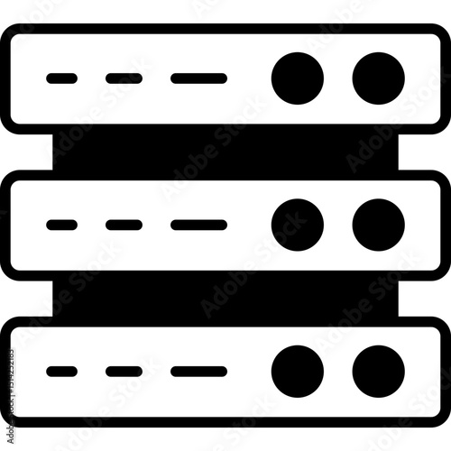 Server mixed glyph icon. Simple vector icon design in glyph style. Editable vector format