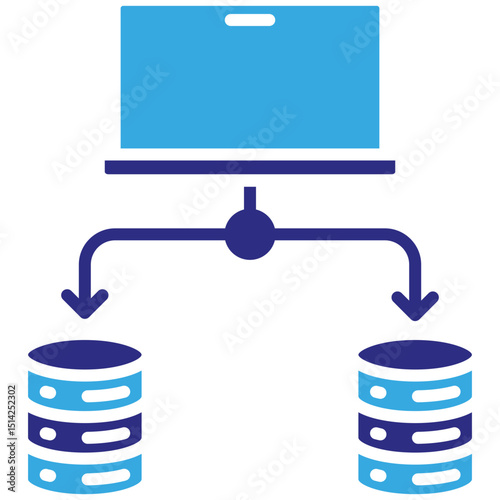 Server control solid dual color icon. Simple vector icon design in solid color style. Editable vector format