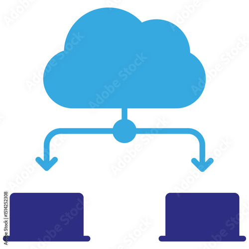 Cloud solid dual color icon. Simple vector icon design in solid color style. Editable vector format