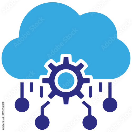 Cloud solid dual color icon. Simple vector icon design in solid color style. Editable vector format
