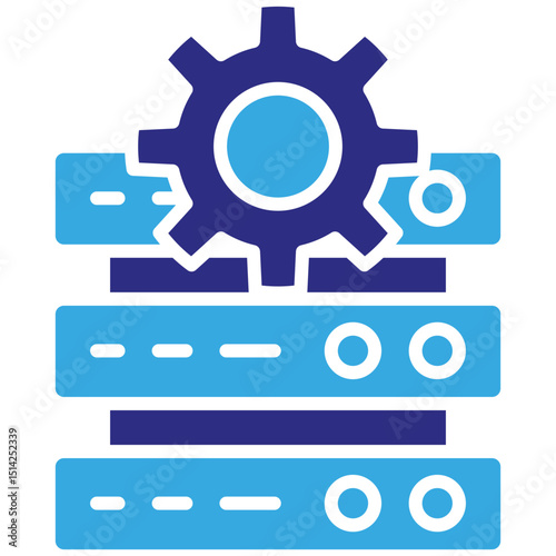 Data management solid dual color icon. Simple vector icon design in solid color style. Editable vector format