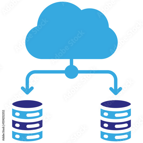 Cloud server solid dual color icon. Simple vector icon design in solid color style. Editable vector format