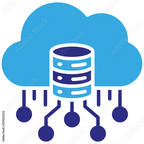 Server solid dual color icon. Simple vector icon design in solid color style. Editable vector format