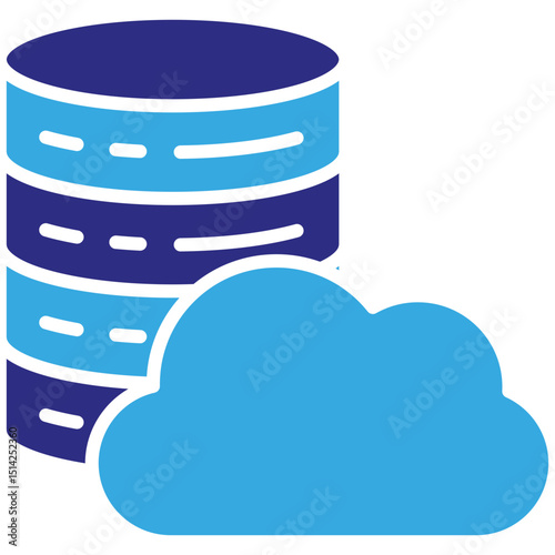 Cloud solid dual color icon. Simple vector icon design in solid color style. Editable vector format