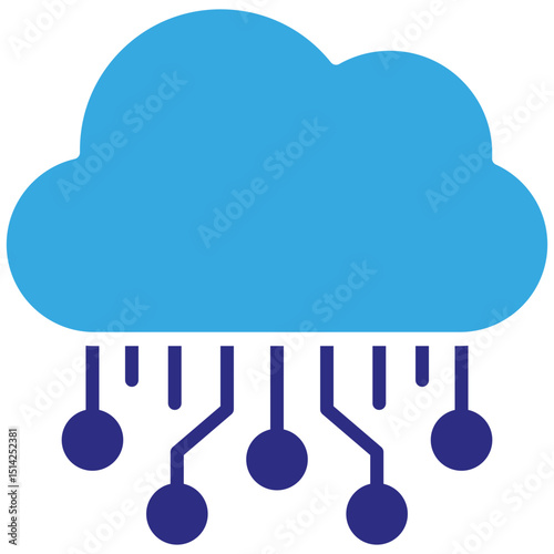 Cloud solid dual color icon. Simple vector icon design in solid color style. Editable vector format