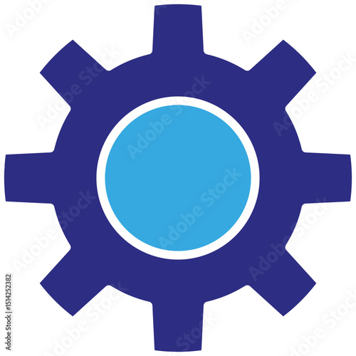 Settings solid dual color icon. Simple vector icon design in solid color style. Editable vector format