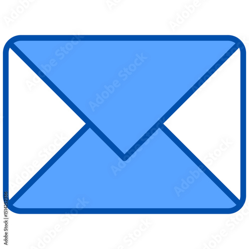 Email blue color icon. Simple vector icon design in blue color style. Editable vector format