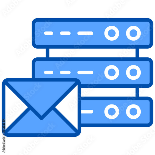 Hosting services blue color icon. Simple vector icon design in blue color style. Editable vector format