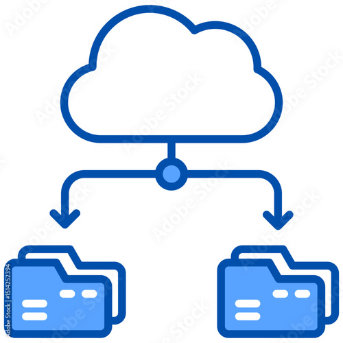 Database blue color icon. Simple vector icon design in blue color style. Editable vector format