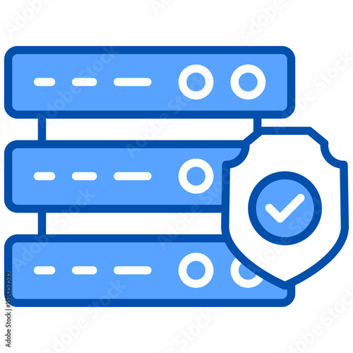 Server blue color icon. Simple vector icon design in blue color style. Editable vector format