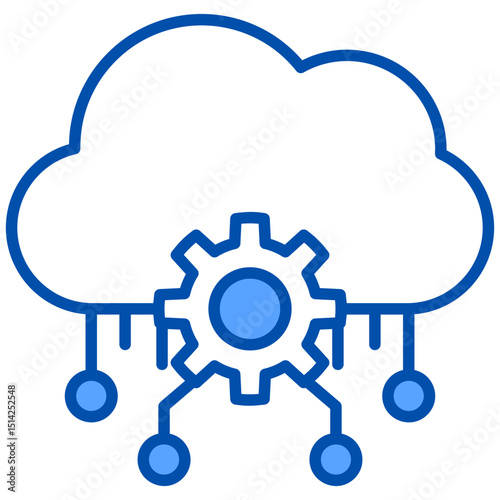 Cloud blue color icon. Simple vector icon design in blue color style. Editable vector format