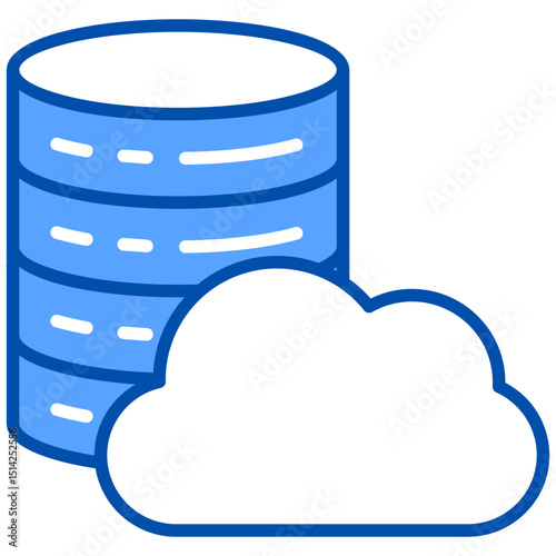 Cloud blue color icon. Simple vector icon design in blue color style. Editable vector format
