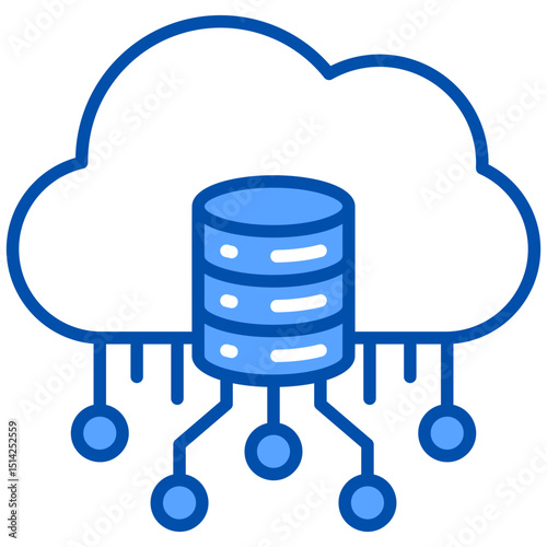 Server blue color icon. Simple vector icon design in blue color style. Editable vector format